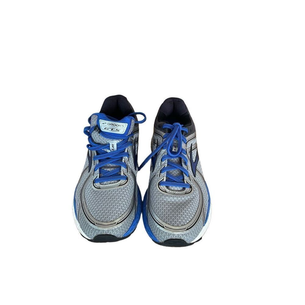 Brooks Mens Silver/Electric Brooks Blue/Black Adrenaline GTS 16 Sneaker 8.5